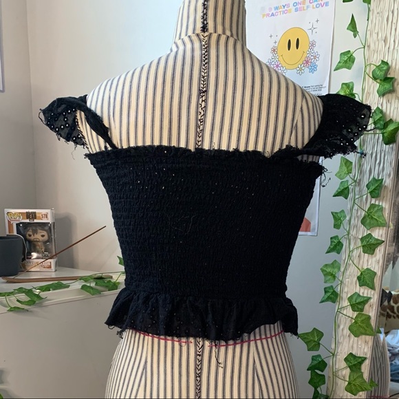 Black tube top w/ frilly sleeves from étophe studios - Picture 3 of 3